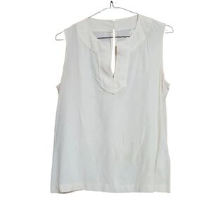 Kate Spade Sheer White Cream V-neck Tunic Silk Blouse Top